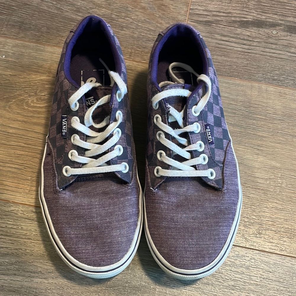 Women’s purple checkered vans size 7